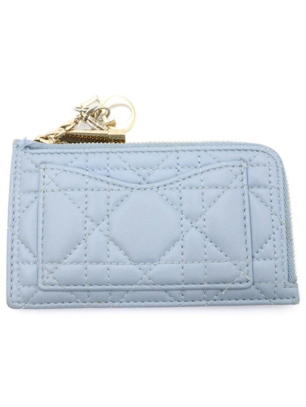 Dior Cannage Fragment Card Case Blue
